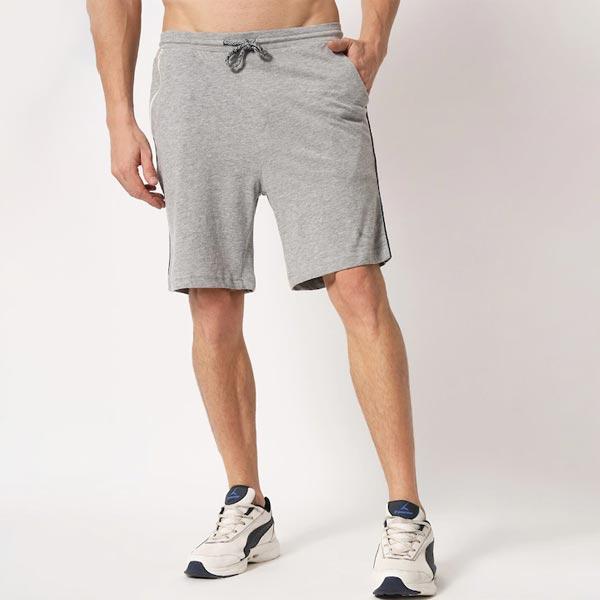 Men's Grey Regular Fit Sports Shorts